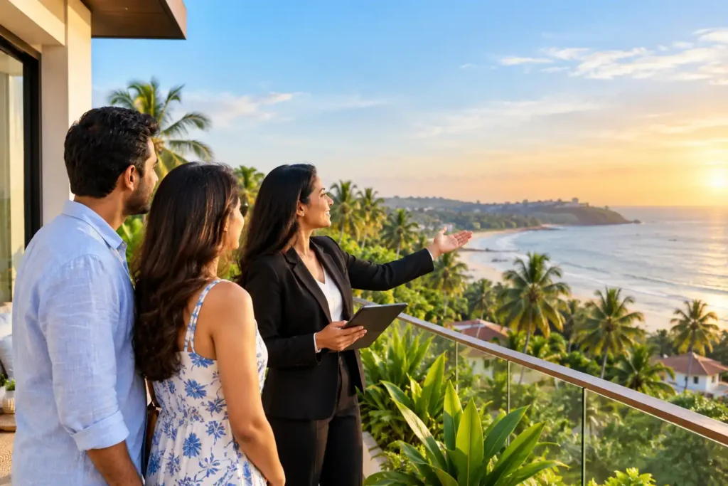 Real estates agents understanding the property to buyers
